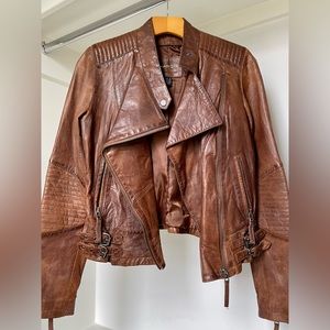 MANGO genuine leather jacket